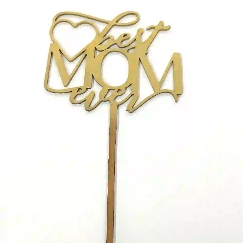 Tarjeta De Madera Para El Día De La Madre - Diseño Con Flor De Clavel, Felicitación Cumpleaños O Día De La Madre